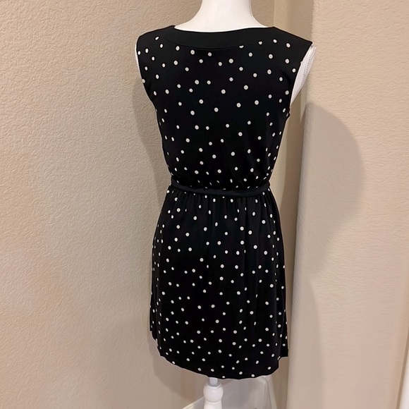 NEW LOFT Sleeveless Polka Dot Jersey Knit Dress XS Petite - Picture 6 of 12
